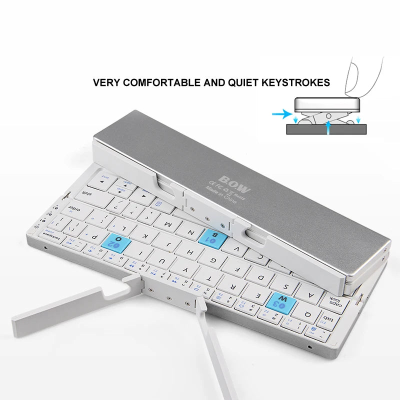 Multi-Device Connection Mini Foldable Bluetooth Keyboard