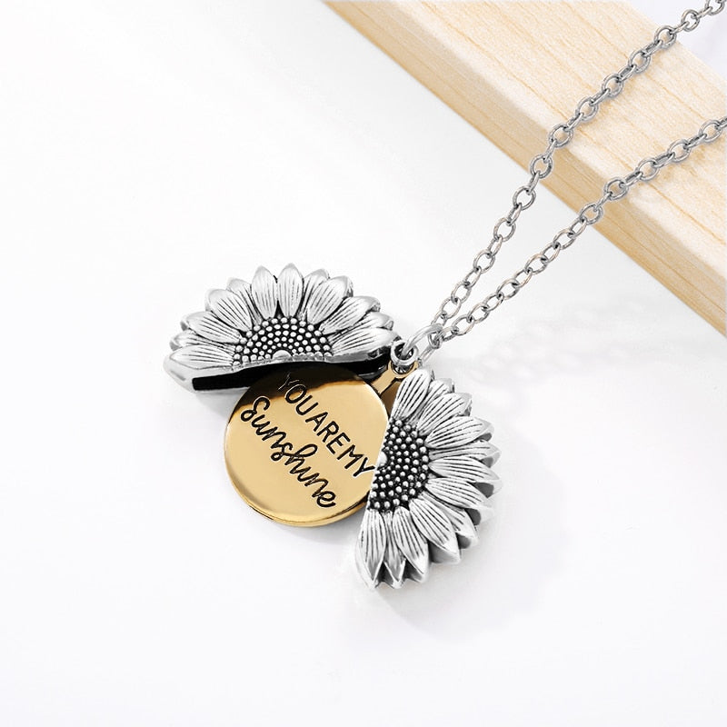 You Are My Sunshine Sunflower Locket Necklace - UTILITY5STORE