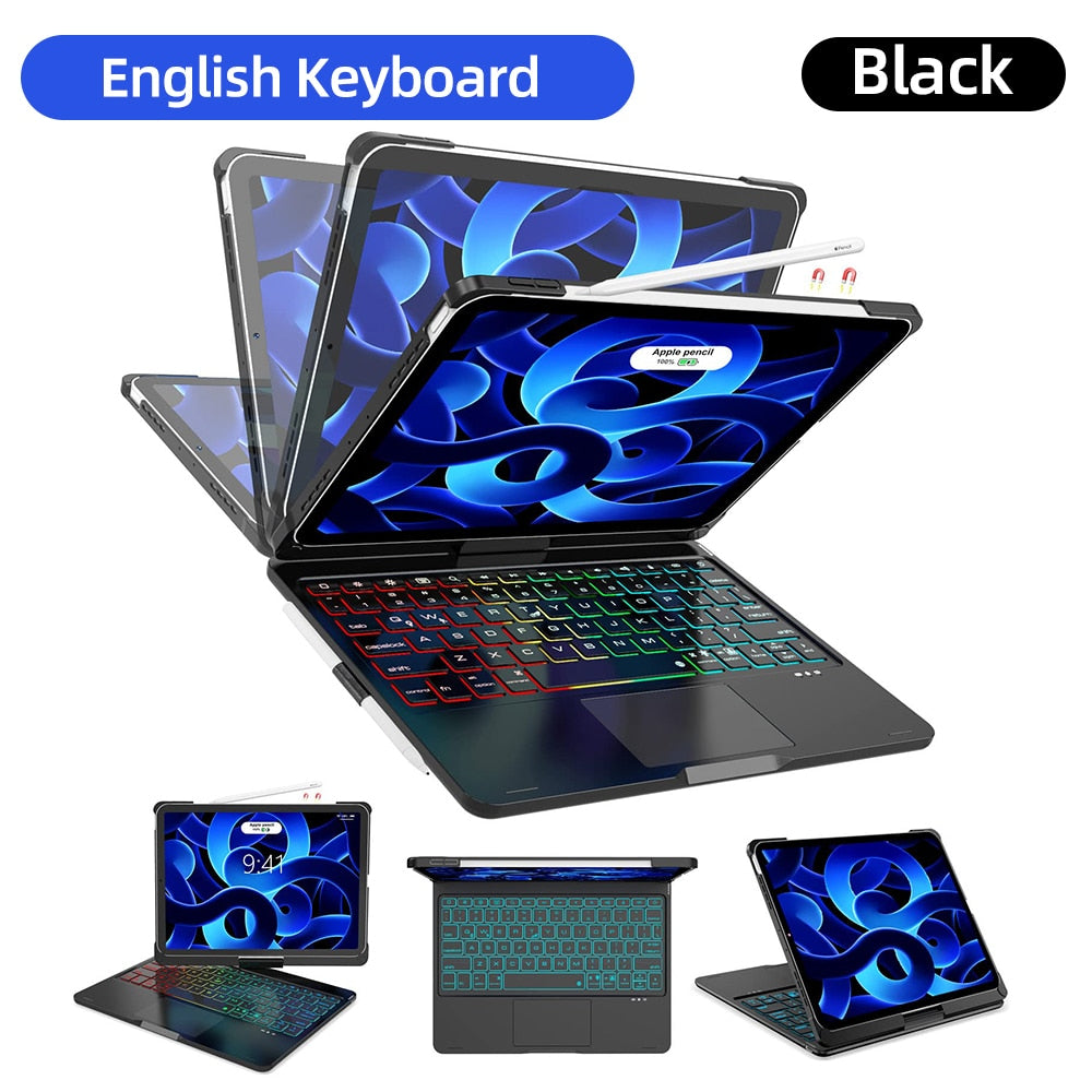 360° Rotatable Backlit Keyboard Cover for iPad Pro, Air, and Mini - UTILITY5STORE