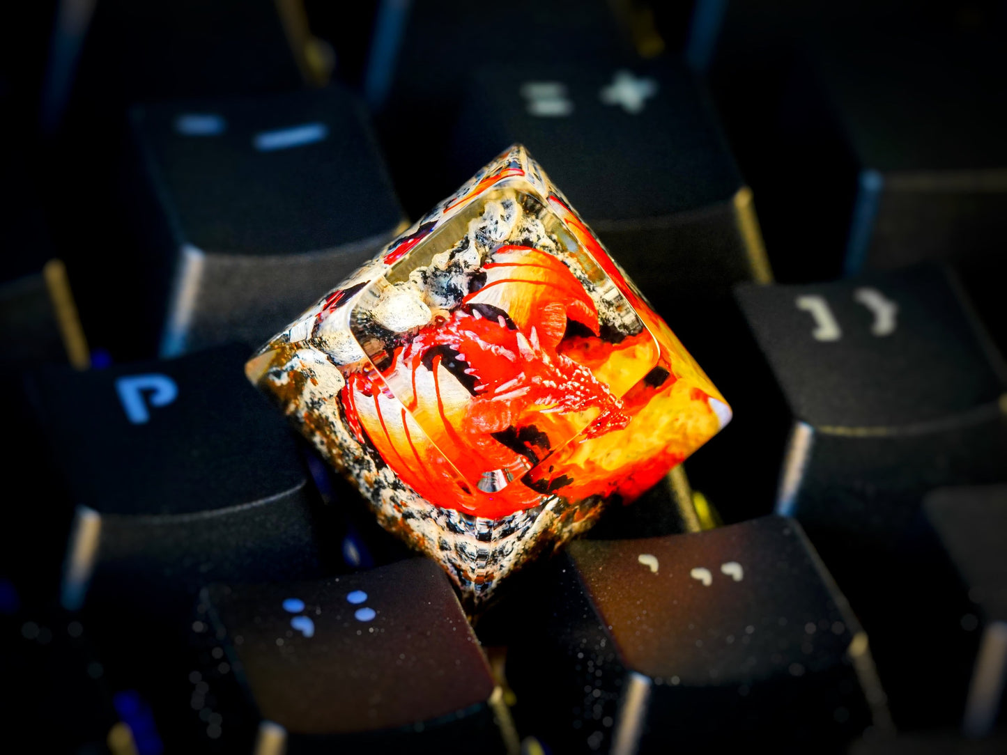 Red Dragon Keycap- Fire Dragon Keycap- Artisan Keycap- Keycap For Cherry MX Keyboard - Datkey Studio