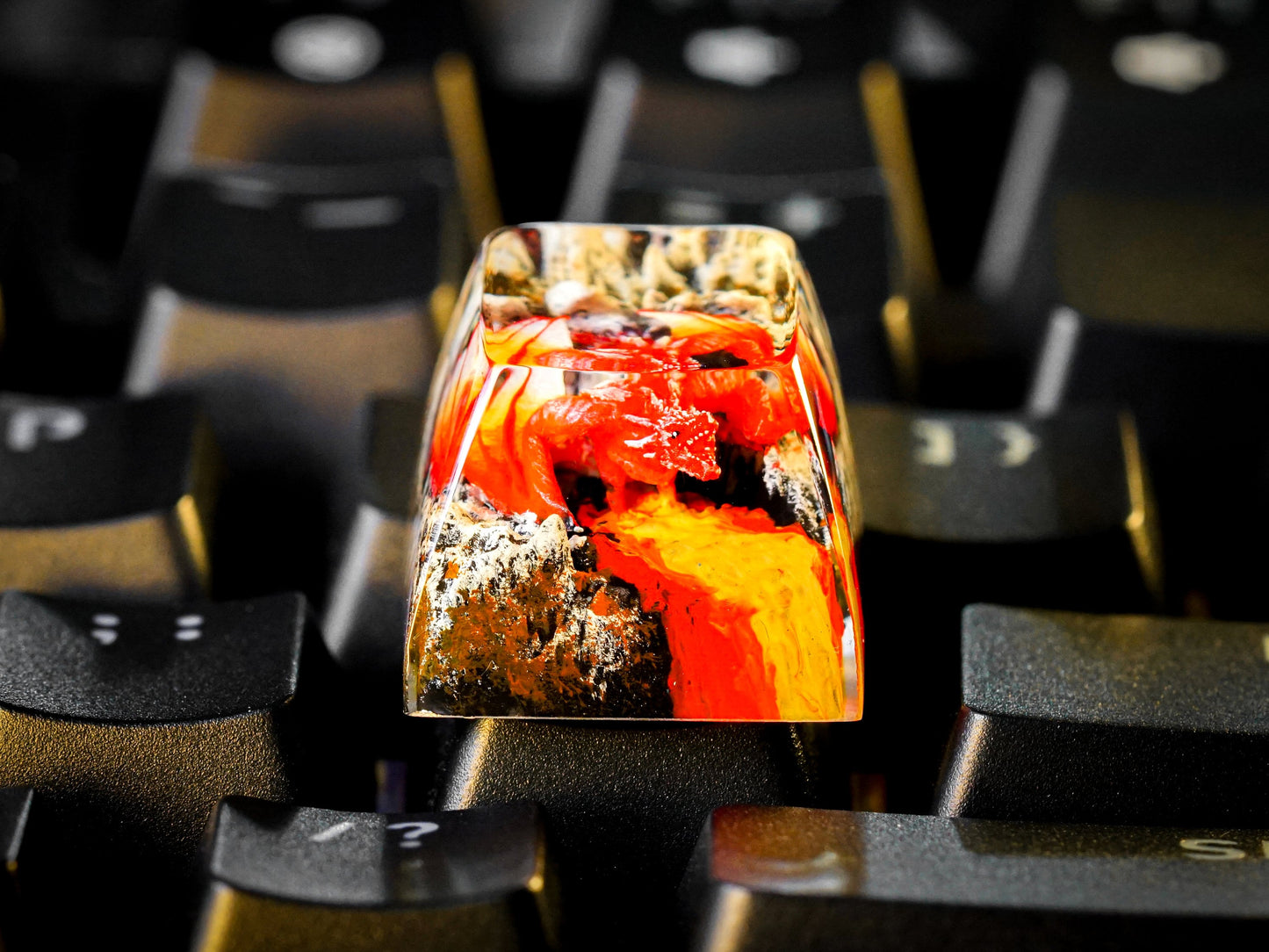 Orange Dragon Keycap- Artisan Keycap- SA Profile Keycap- Resin Keycap- Keycap for Cherry MX Keyboard - Datkey Studio