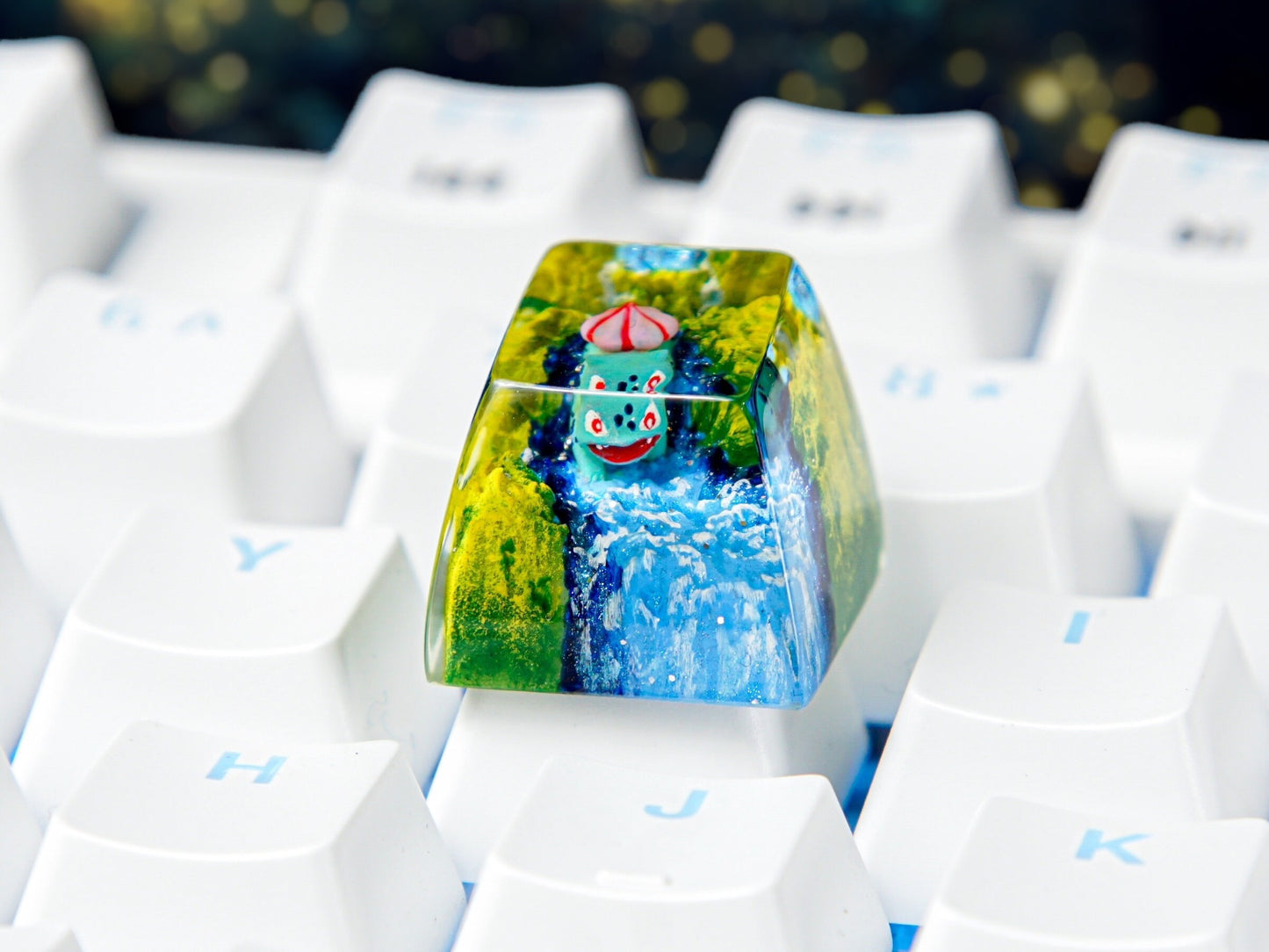 Bulbasaur Keycap- Pokemon Keycap- Artisan Keycap- Resin Keycap For MX Cherry Keyboard - Datkey Studio