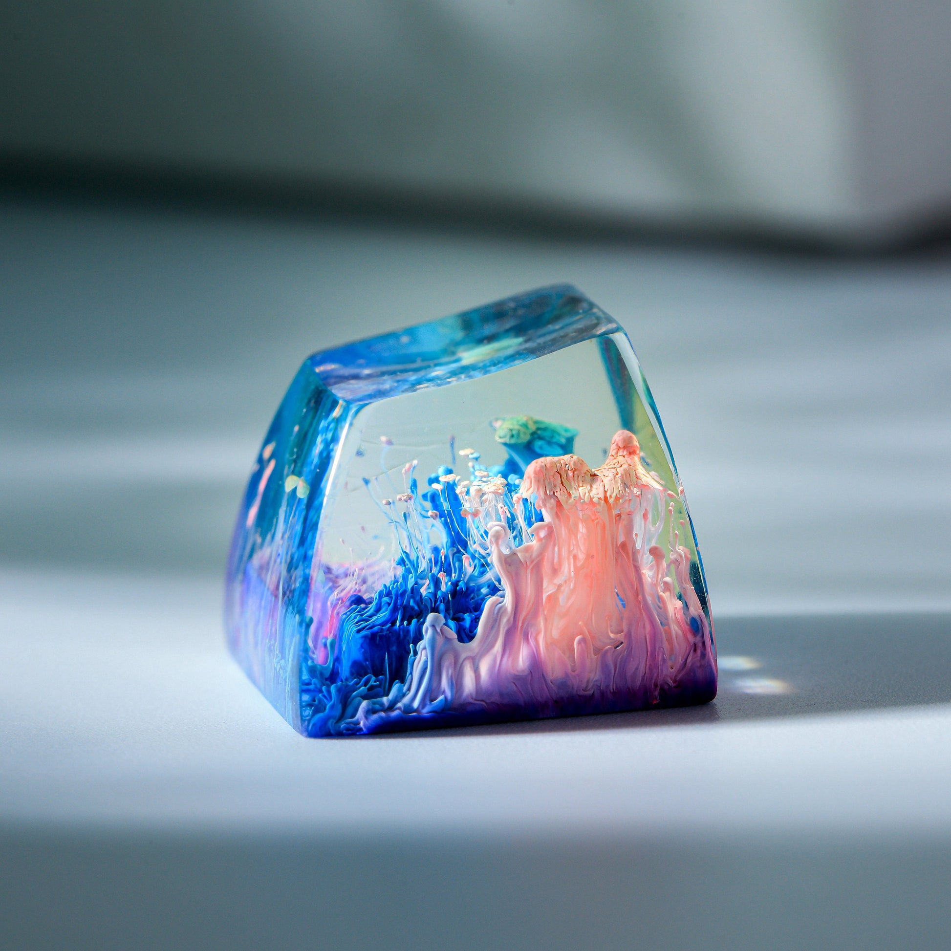 Pink and Blue Coral Keycap- Ocean Keycap- Keycap For Cherry MX Switches Keyboard - Datkey Studio