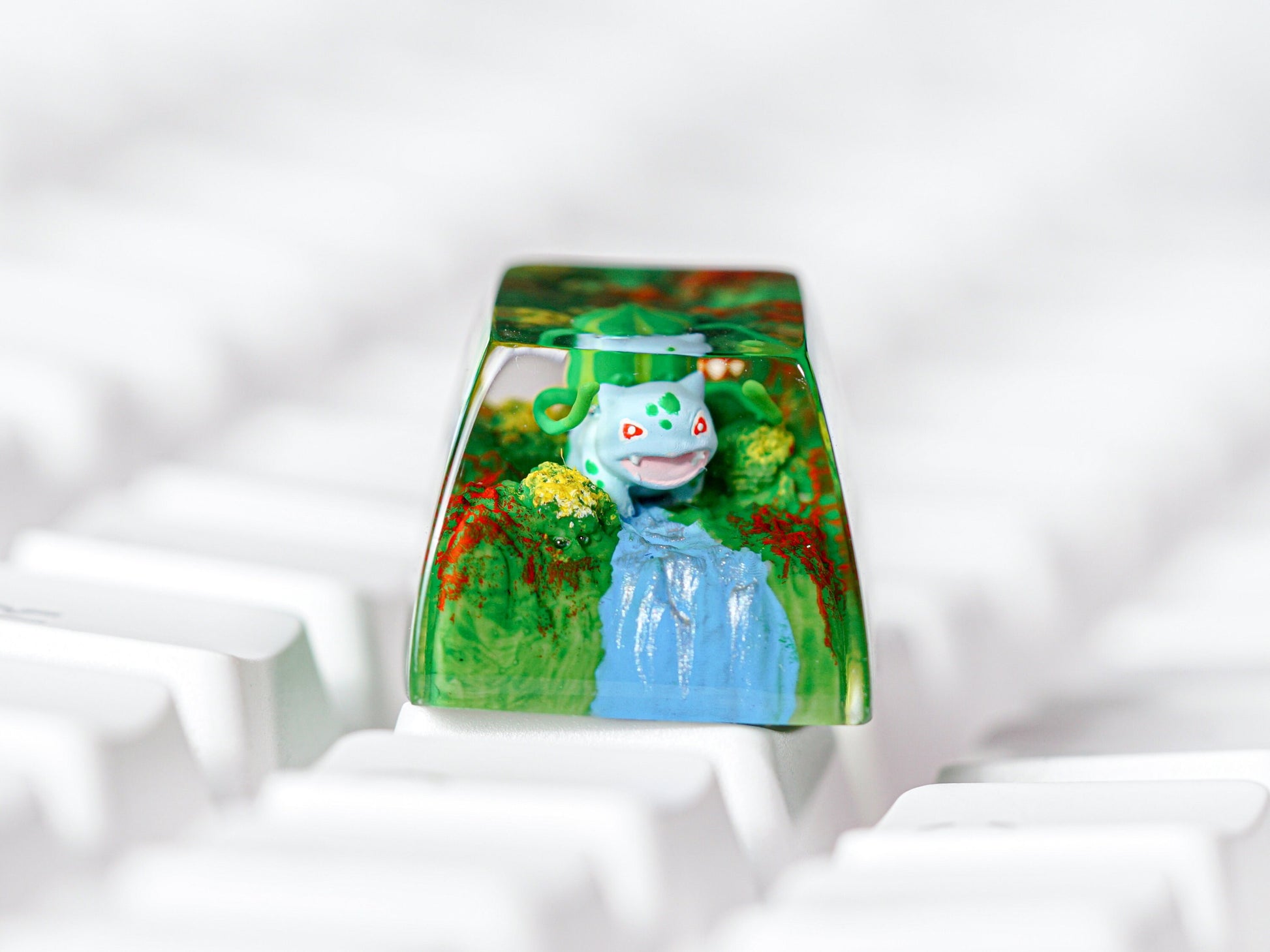 Bulbasaur Keycap- Pokemon Keycap- Artisan Keycap- Resin Keycap For MX Cherry Keyboard - Datkey Studio