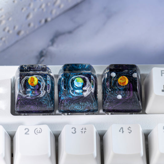 Planets Keycap Set- Solar System Keycap- Universe Keycap- Artisan Keycacp- Keycap for Cherry MX Switches Michanical Keyboard - Datkey Studio