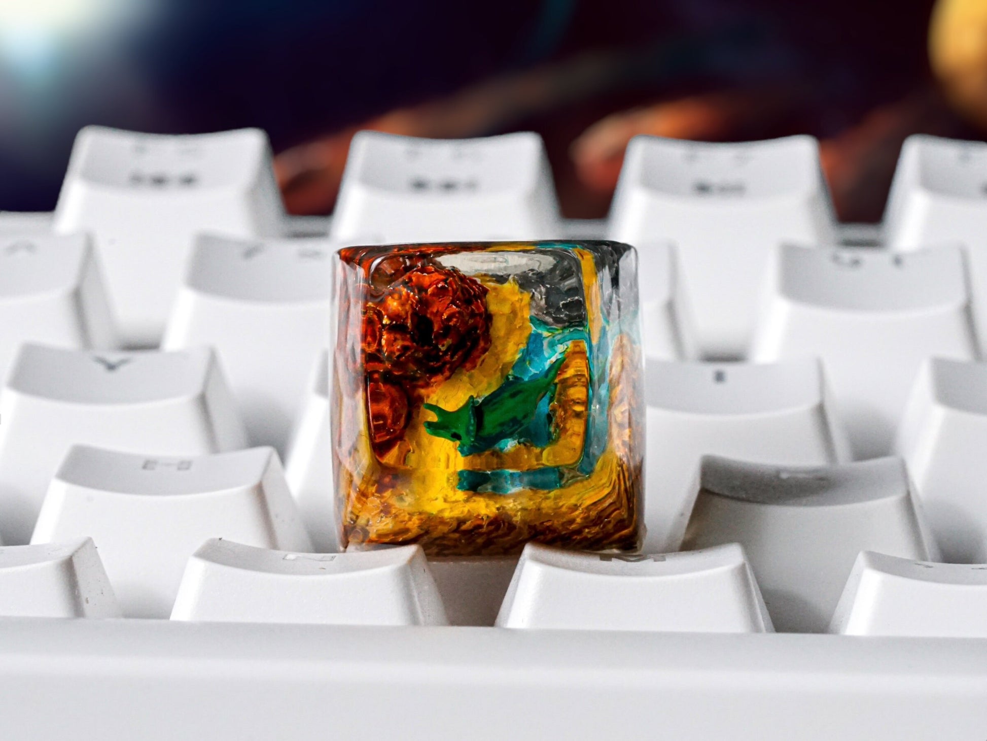 Yellow Brachiosaurus Keycap- SA Profile Keycap- Keycap for MX Cherry Switches Mechanical Keyboard - Datkey Studio