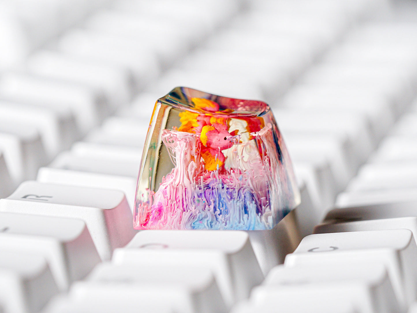 Pink Yellow Fish Keycap- Artisan Keycap- Esc Keycap- Keycap for MX Cherry Switches Keyboard - Datkey Studio