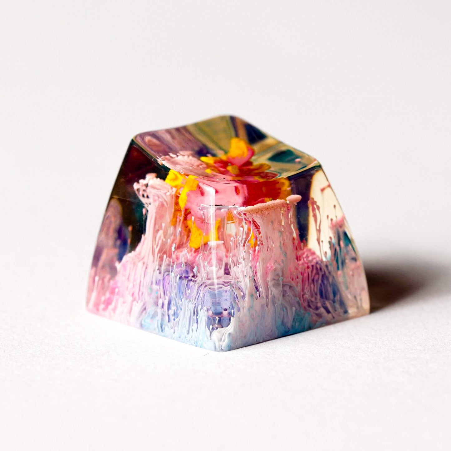 Pink Yellow Fish Keycap- Artisan Keycap- Esc Keycap- Keycap for MX Cherry Switches Keyboard - Datkey Studio