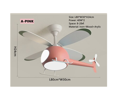 Little Helicopter Dream RC Fan Ceiling Lamp