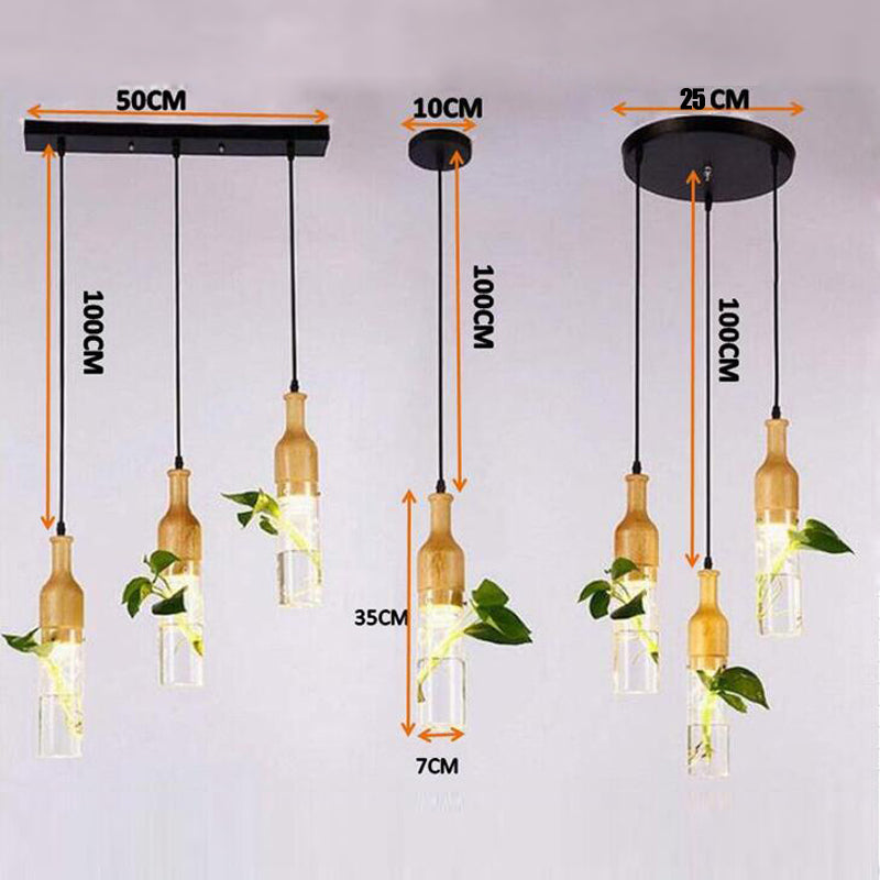 Wooden Modern LED Plant Pendant Lights