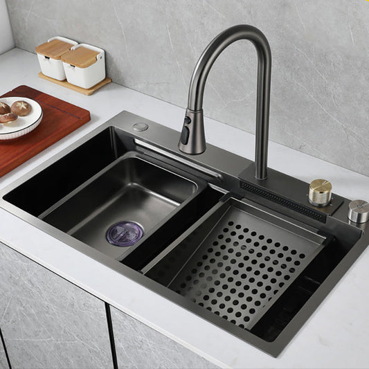 Elegant Stainless Steel Waterfall Kitchen Sink
