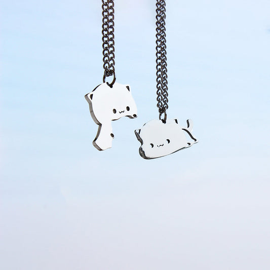 Kawaii Cat Couple Charm Cute Necklace