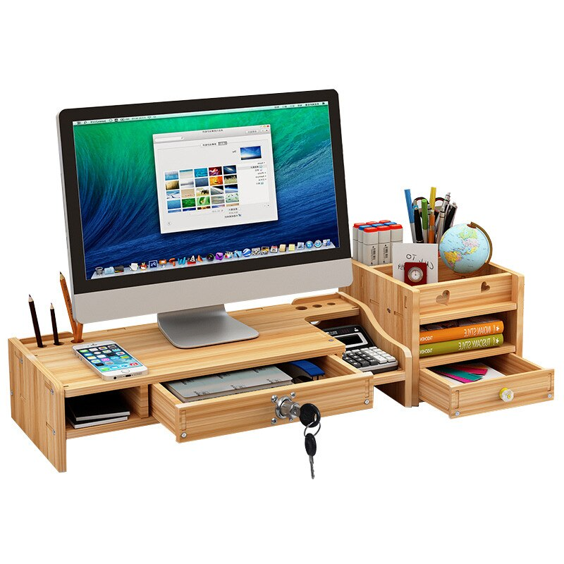 Home Office Wooden Monitor Riser Stand