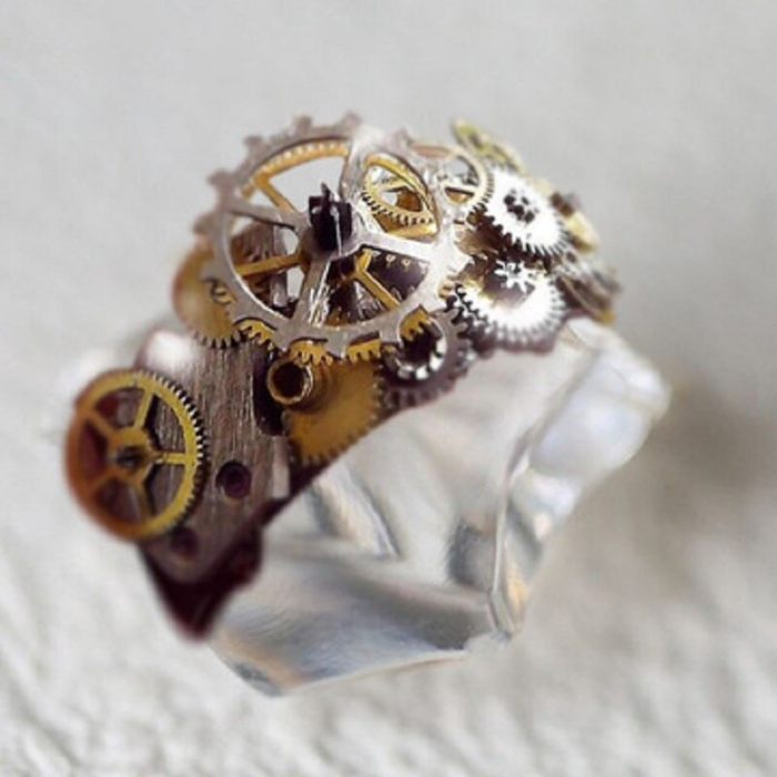 Creative Gold Plated Mechanical Unisex Ring