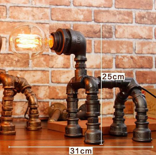 Dog Puppy Iron Pipe Table Lamp