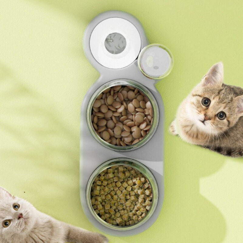Automatic Cat Feeder Bowl Water Dispenser - Happy2Cats
