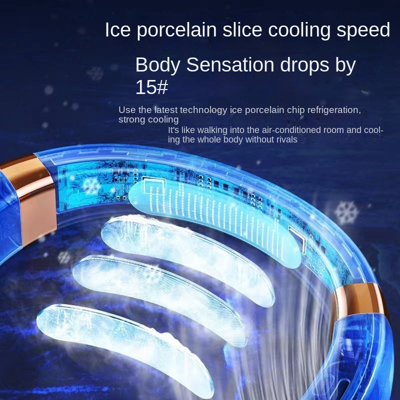 Digital Display Wearable Neck Fan