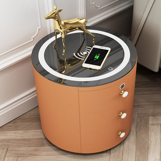 Round Smart Wireless Charging Bedside Table - UTILITY5STORE