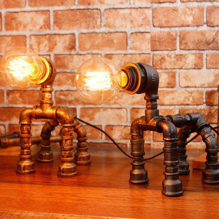 Dog Puppy Iron Pipe Table Lamp