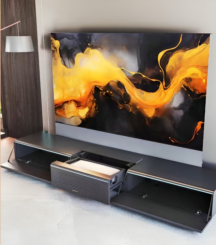 Ultra-Modern Motorized Screen Laser TV Console Cabinet