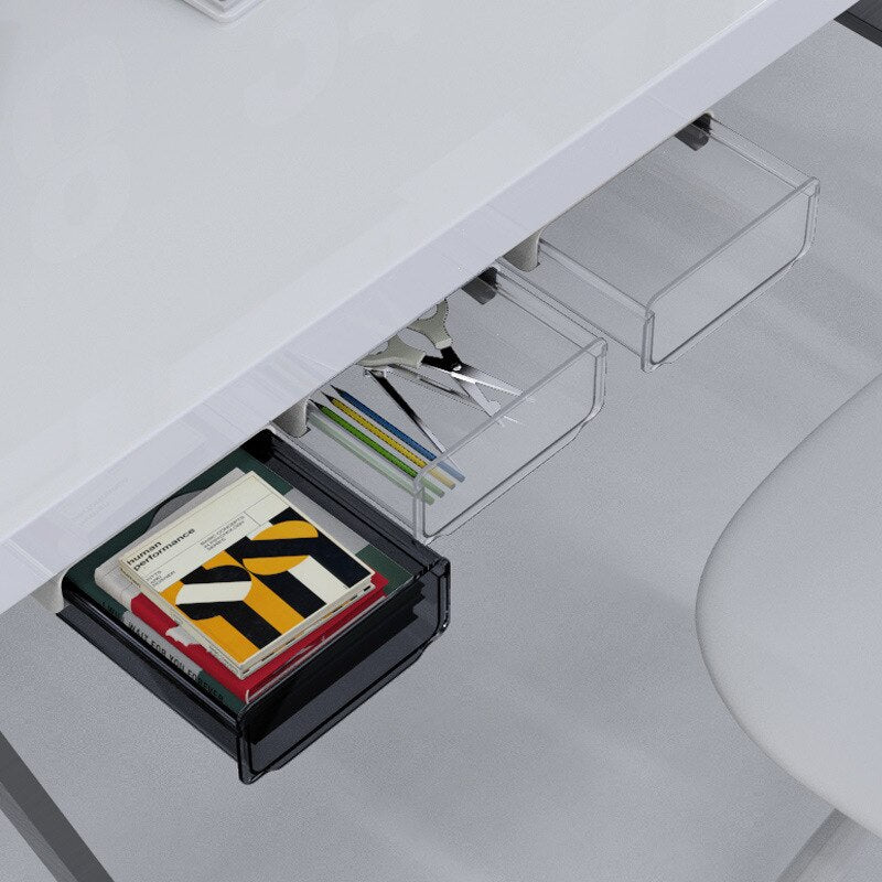 Office Friendly Self-Adhesive Hidden Transparent Drawer