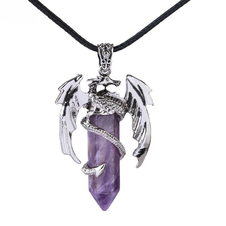 Bohemian Style Natural Mystic Gemstone Dragon Necklace