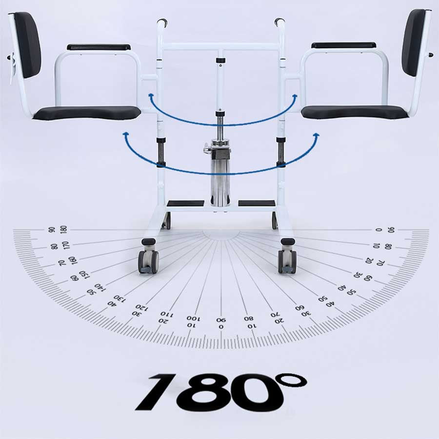 Foot Pedal Lift Hydraulic Adjustable Patient Transfer Chair