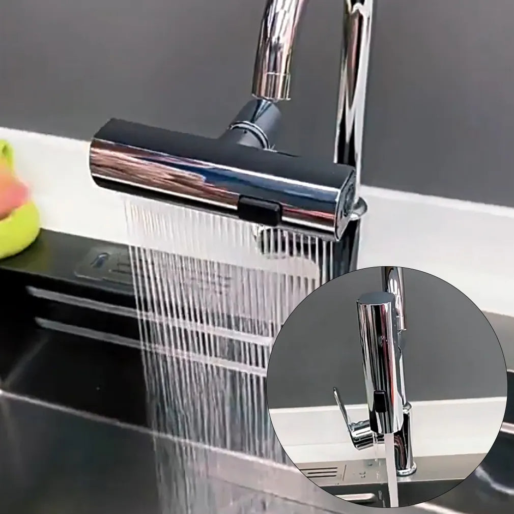 Universal Rotating Waterfall Sink Faucet Extension