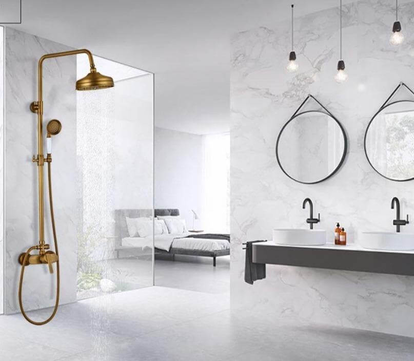 Elegant Luxury Antique Rainfall Bathroom Shower Set