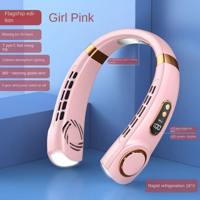 Digital Display Wearable Neck Fan