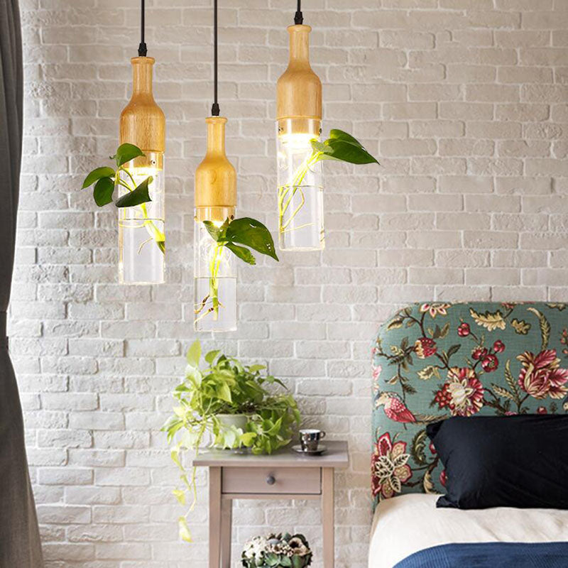 Wooden Modern LED Plant Pendant Lights