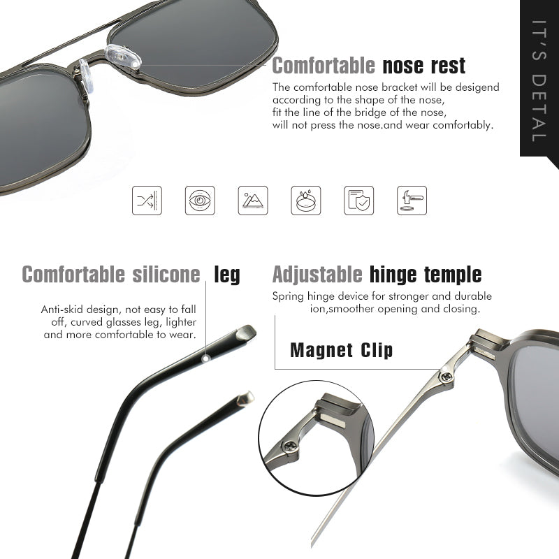 Pure Titanium Magnetic Clip-On Glasses