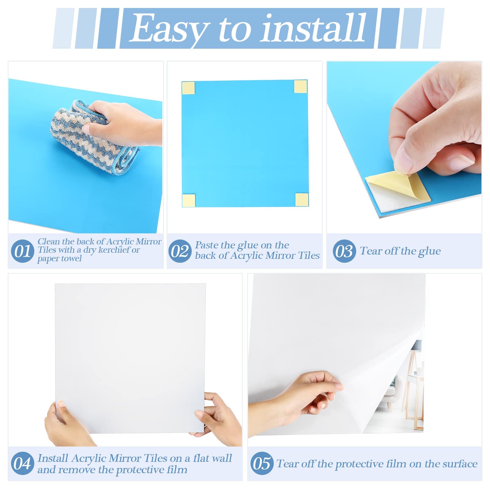 3D Self Adhesive DIY Mirror Wall Sticker - UTILITY5STORE