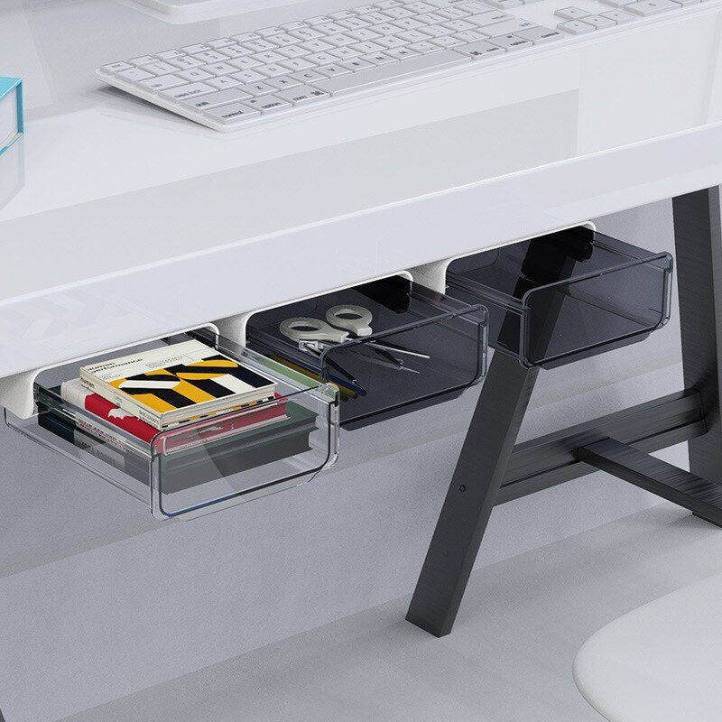 Office Friendly Self-Adhesive Hidden Transparent Drawer