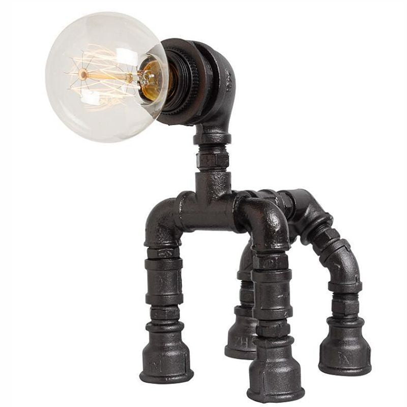 Dog Puppy Iron Pipe Table Lamp