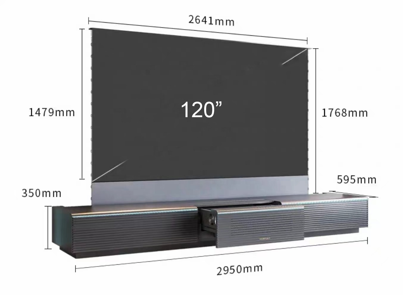 Ultra-Modern Motorized Screen Laser TV Console Cabinet
