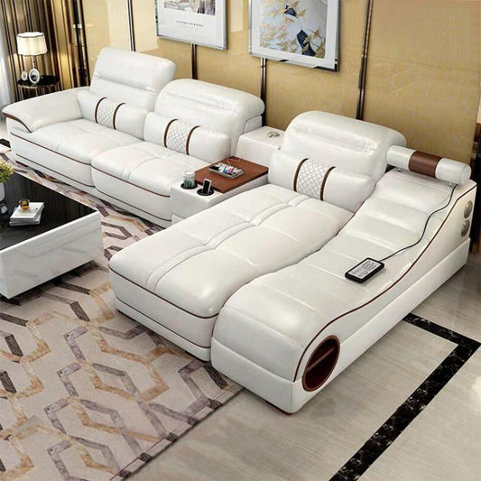 Luxury Multifunctional Elite Elegance Leather Sofa Set