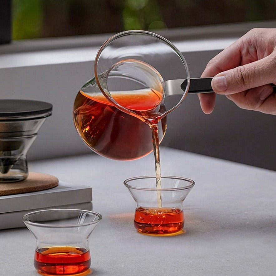 One-Button Brew Magnetic Glass Tea Pot