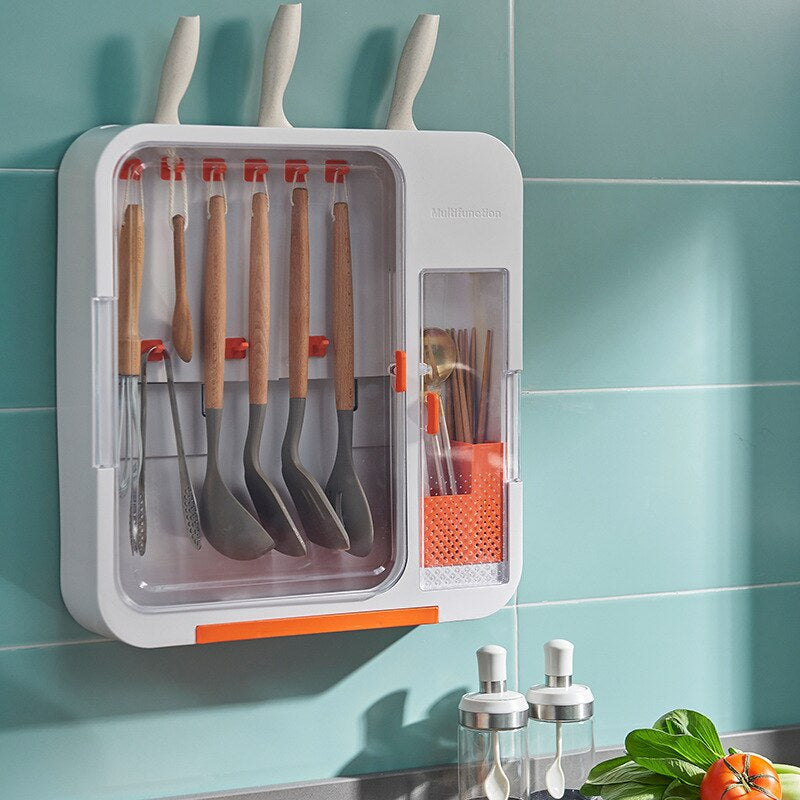 Multifunctional Wall Silverware Storage Box