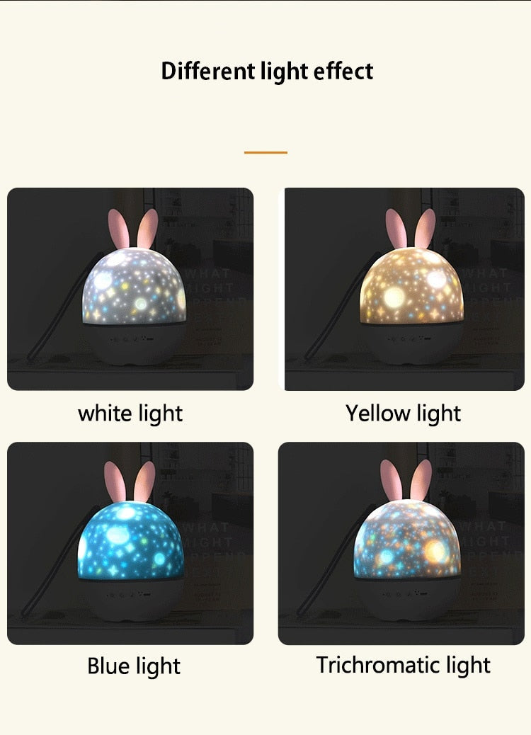 LED Universe Stars Bunny Projector Night Light