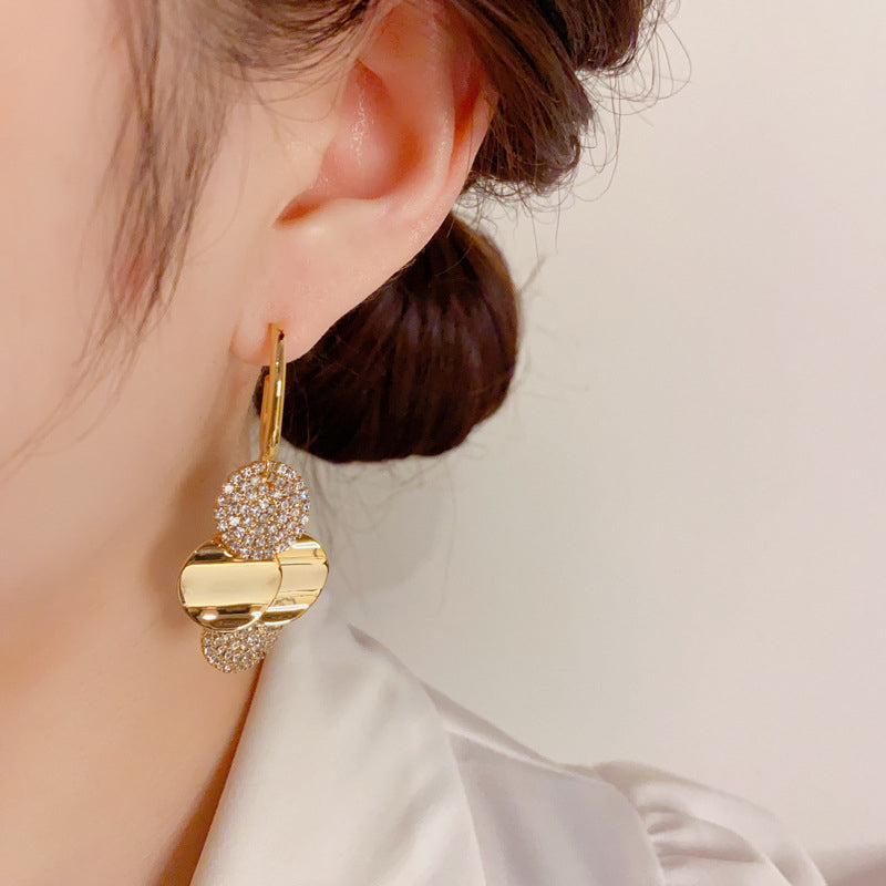 Crystal Radiance Round Tassel Earrings