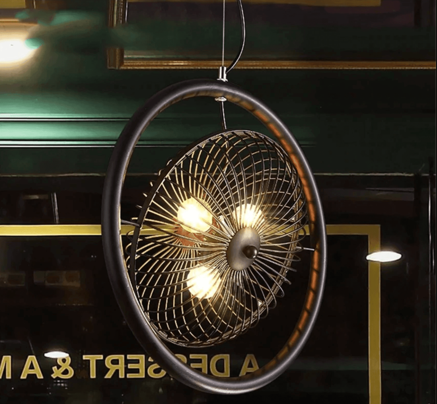 Vintage Iron Retro Fan Ceiling Droplight Chandelier Lamp