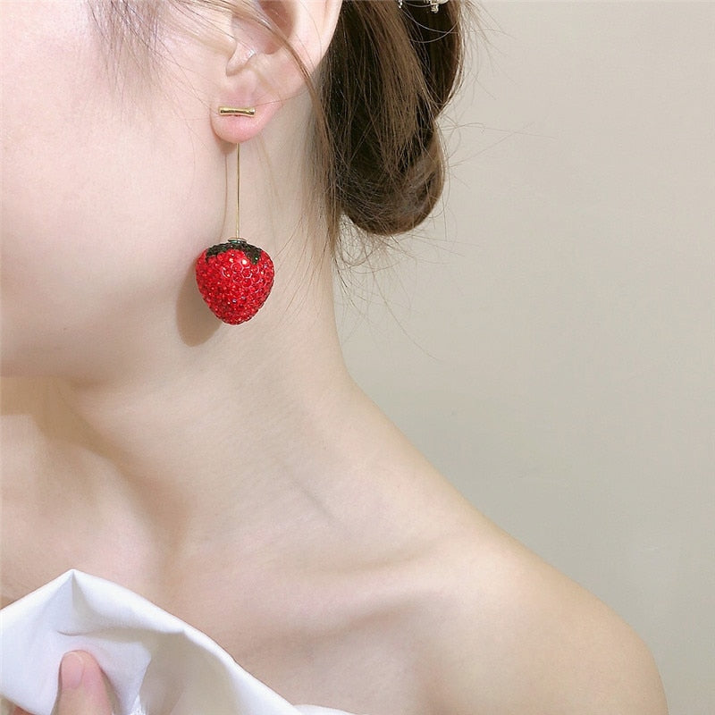 Sweet Strawberry Zircon Earrings - UTILITY5STORE