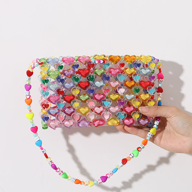 Love Beaded Hearts Colorful Mini Handbags