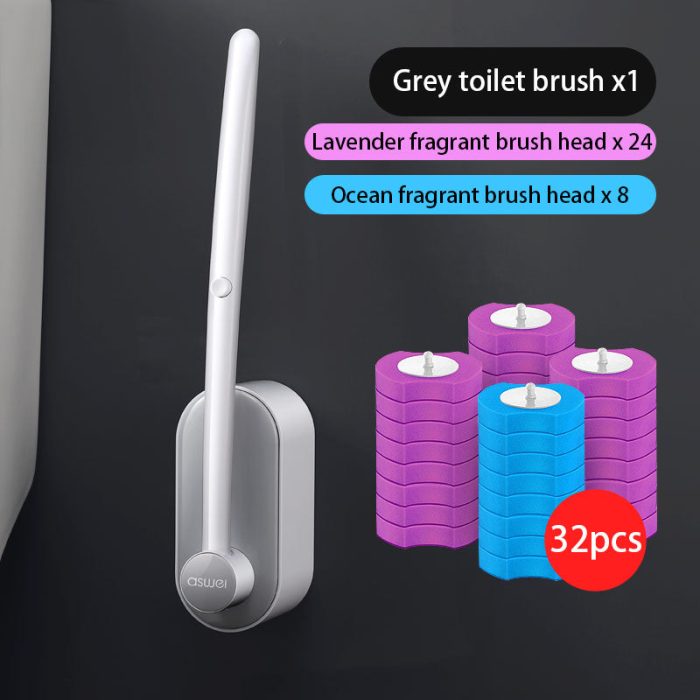 Long Handle Disposable Toilet Brush Set