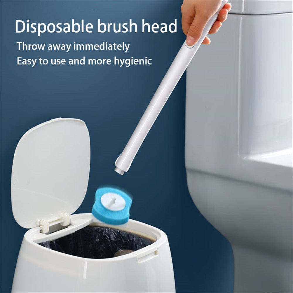 Long Handle Disposable Toilet Brush Set