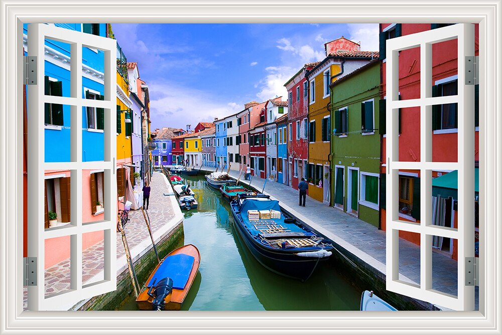 3D Street Scene Self-Adhesive European Wallpaper - UTILITY5STORE