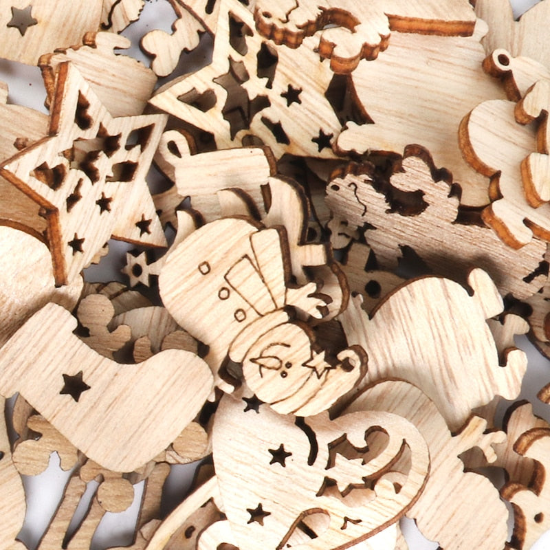 Wooden Winter Happy Christmas Ornaments