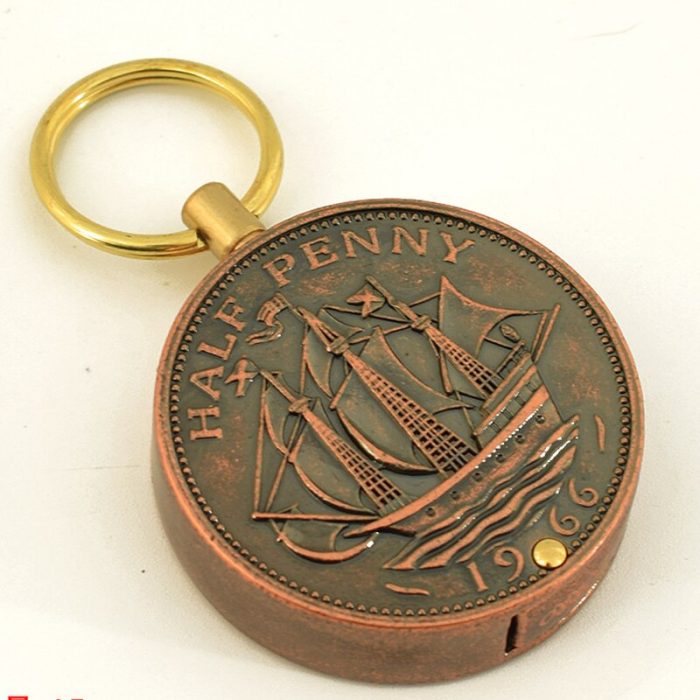 Coin Keychain Flame Kerosene Lighter