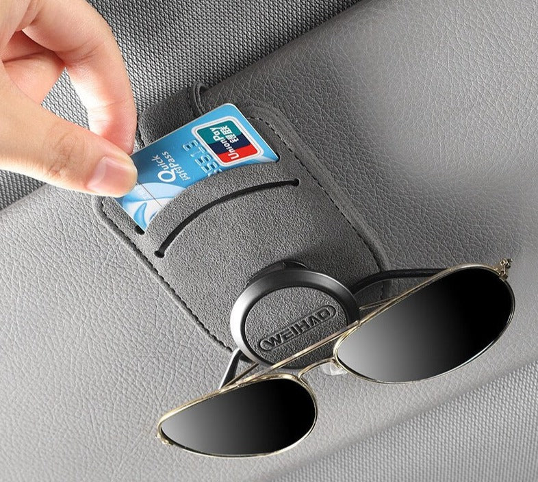 Smart Car Sun Visor Card Glasses Holder